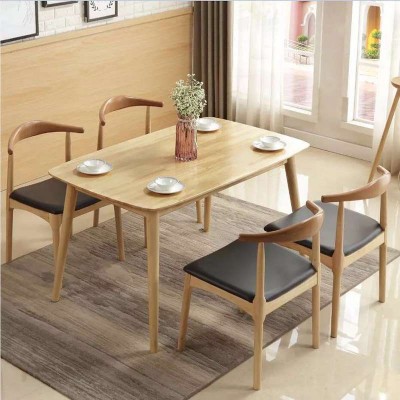 Customized European Cheap Square Rubber Slab Wood Dining Room Table Furniture