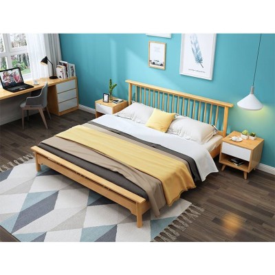 2020 Multifunctional Walnut Color Soild Wooden Bed Sets Luxury Bedroom Modern Furniture With Storage Box